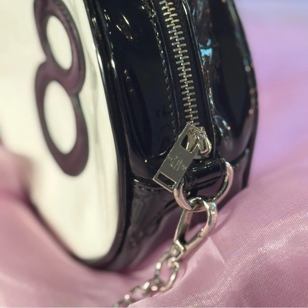 Dolls Kill / Current Mood / Black and White Ying Yang Crossbody Bag - Picture 7 of 10
